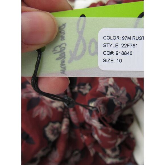 Sam Edelman Rust Fanciful Flower Midi Sleeve Maxi Dress - Picture 8 of 11